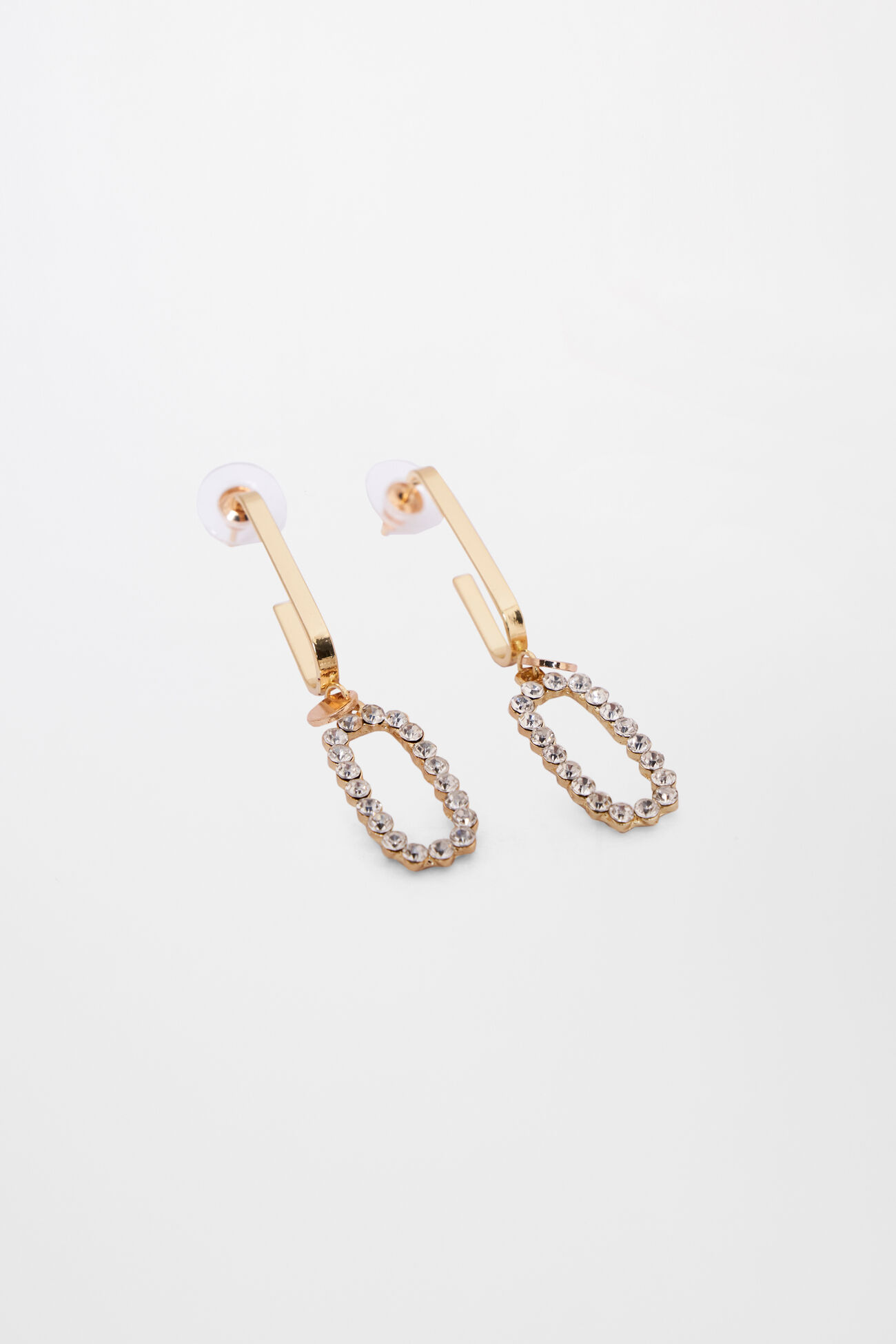 Gold Metal and Stone Earring, , image 1