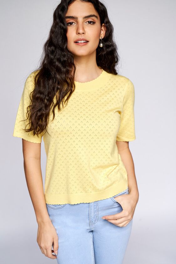 3 - Yellow Solid Cropped Top, image 3