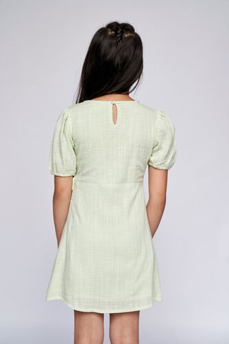 5 - Lime Green Self Design Flared Dress, image 5
