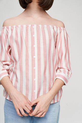 5 - Pink Striped Printed A-Line Top, image 5
