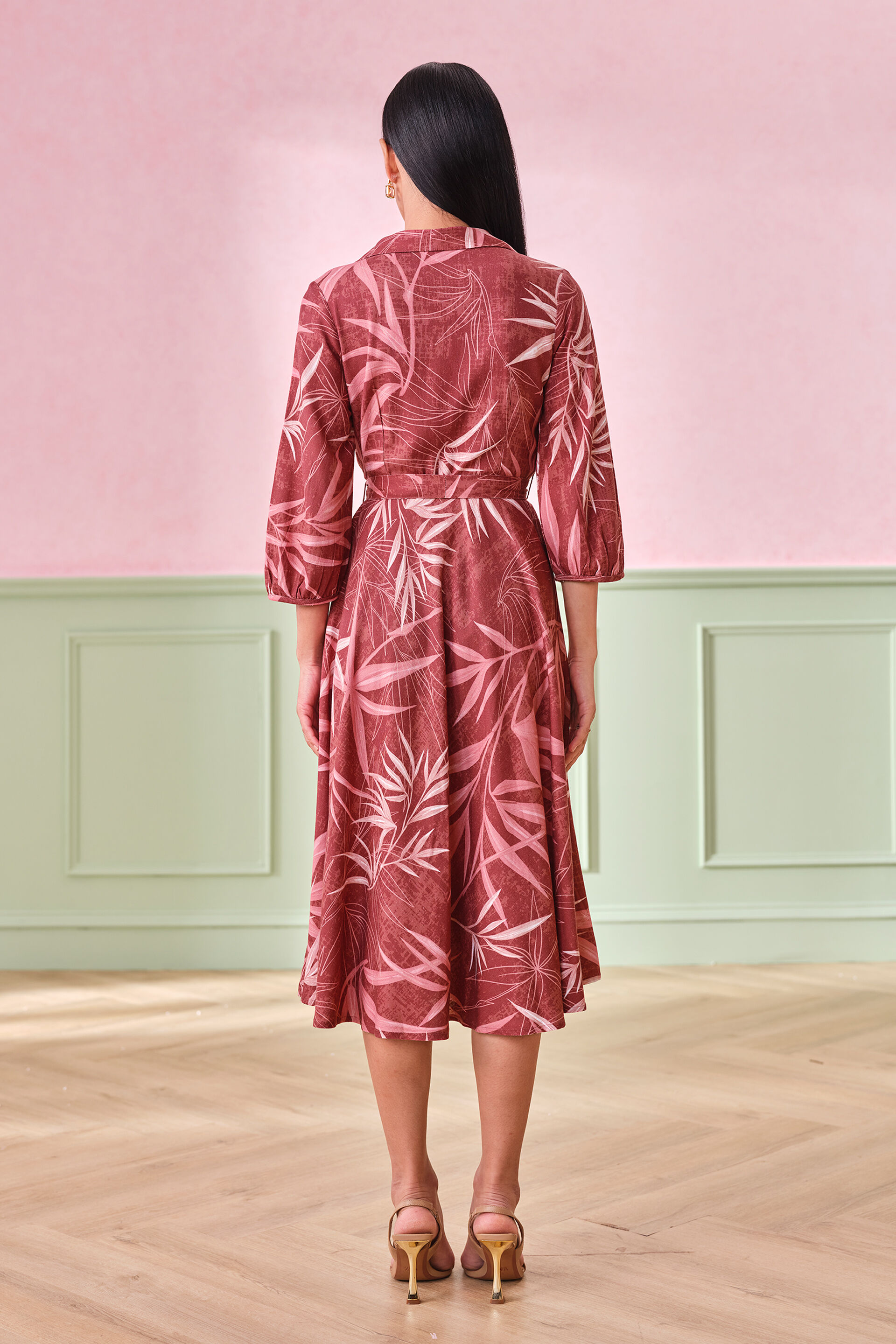 Fall Flirtation Viscose Blend Dress, Rust, image 5