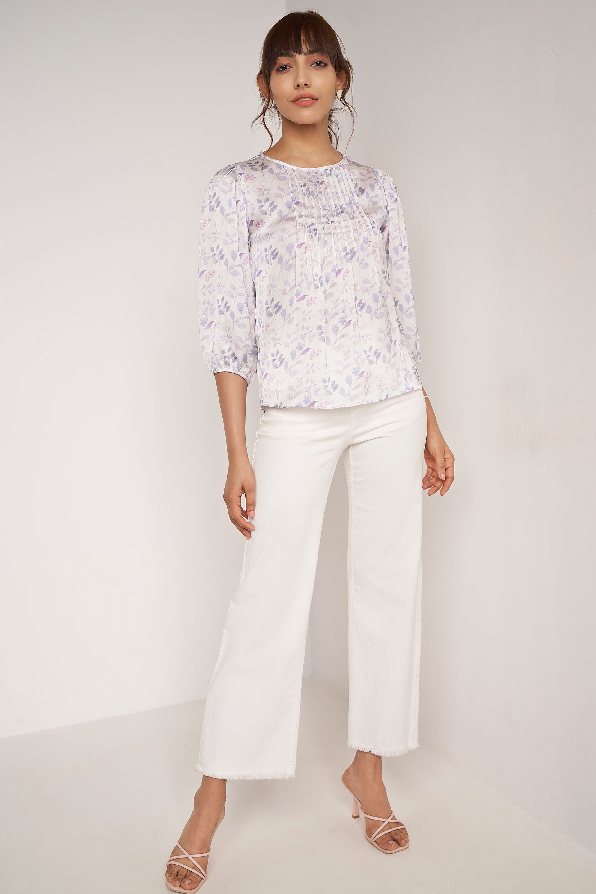 Multi Color Floral Curved Top, Multi Color, image 4