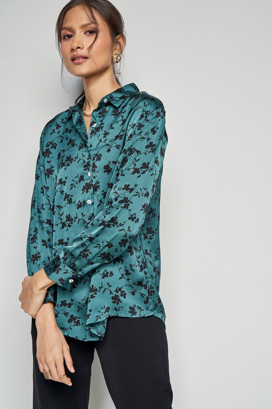 Floral Gypsy Top, Green, image 3