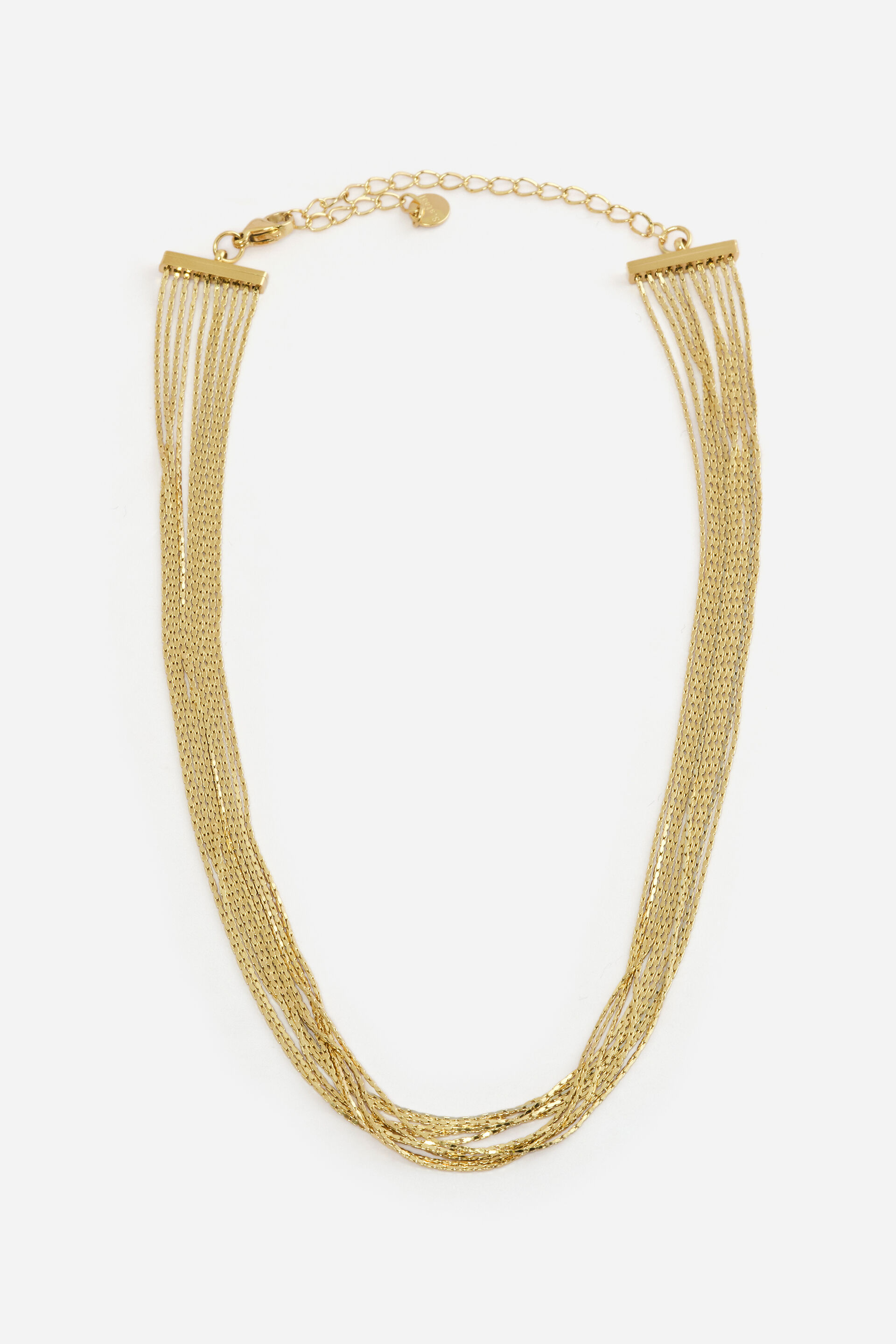 Layered Chain Choker Necklace, , image 1