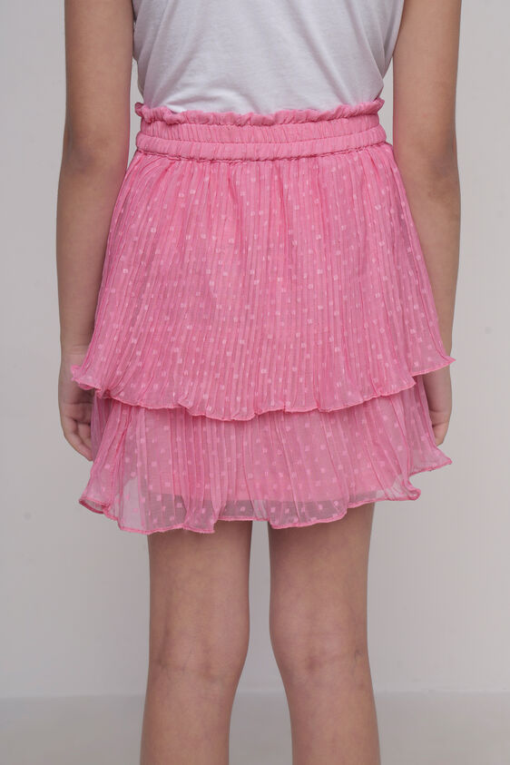 Pink Solid Flared Skirt, Pink, image 6