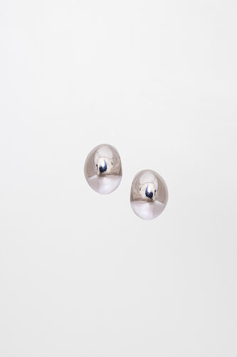 Cresent Silver Studs, , image 1