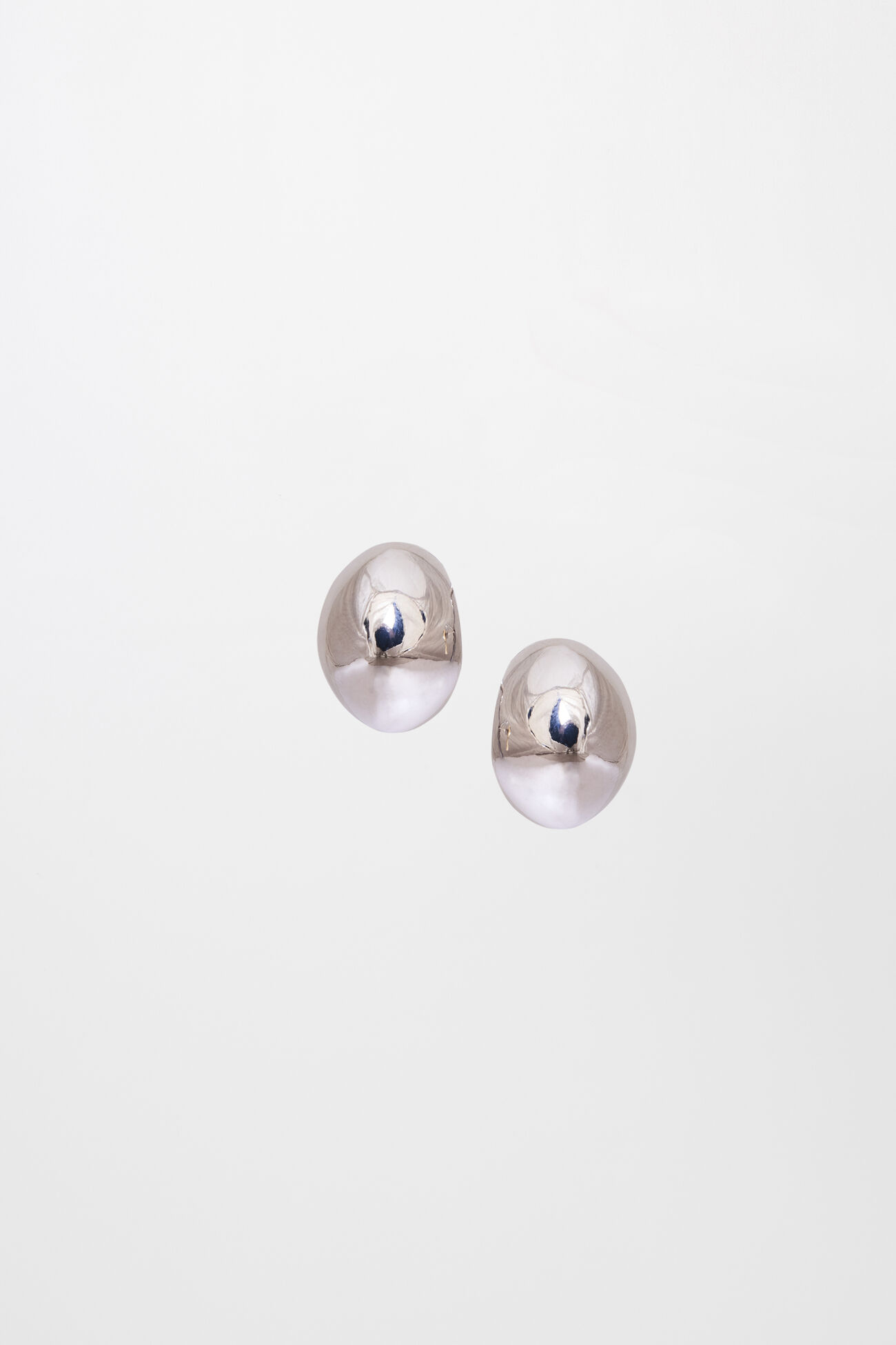 Cresent Silver Studs, , image 1