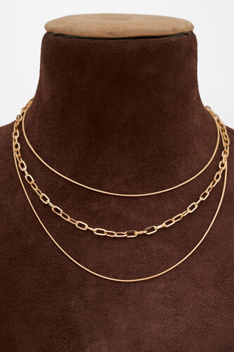 Gold Brass Necklace, , image 1