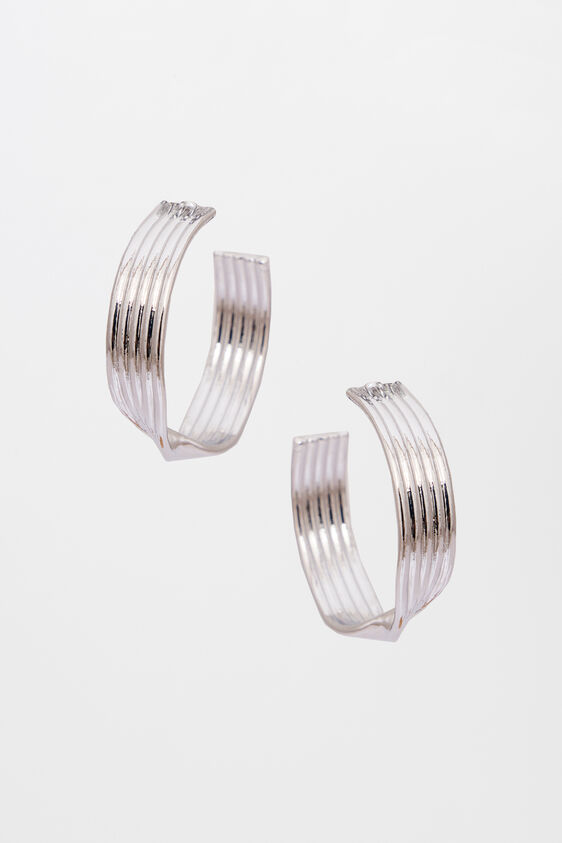Silver Brass Earring, , image 2