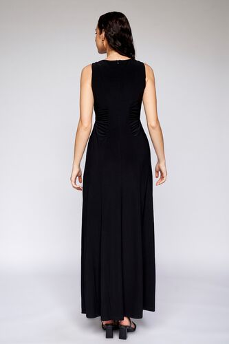 8 - Black Solid Straight Gown, image 8