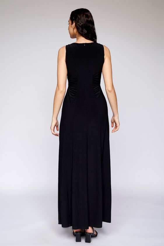 8 - Black Solid Straight Gown, image 8