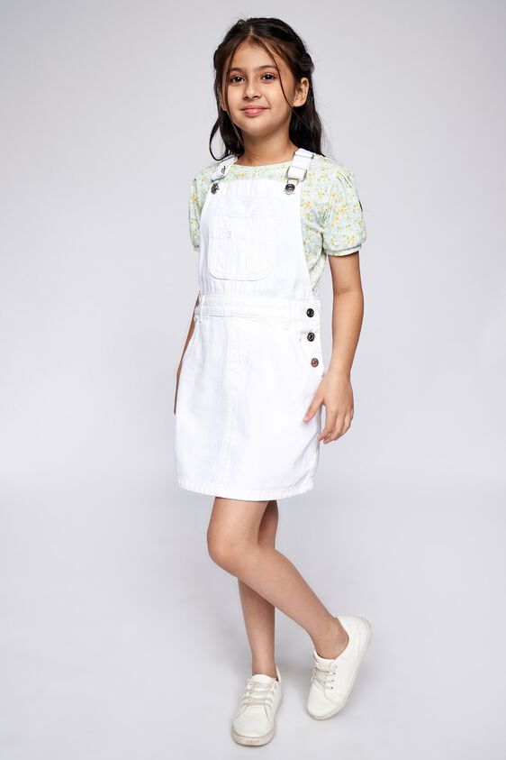2 - White Solid Straight Dungaree, image 2