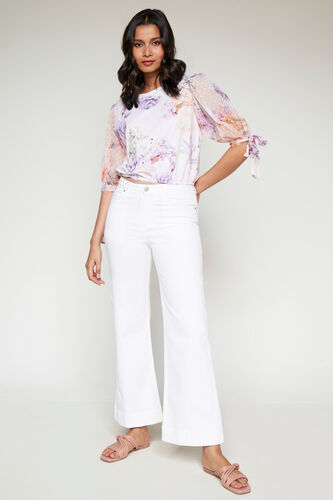 Peach And Orange Floral Flounce Top, Peach, image 3