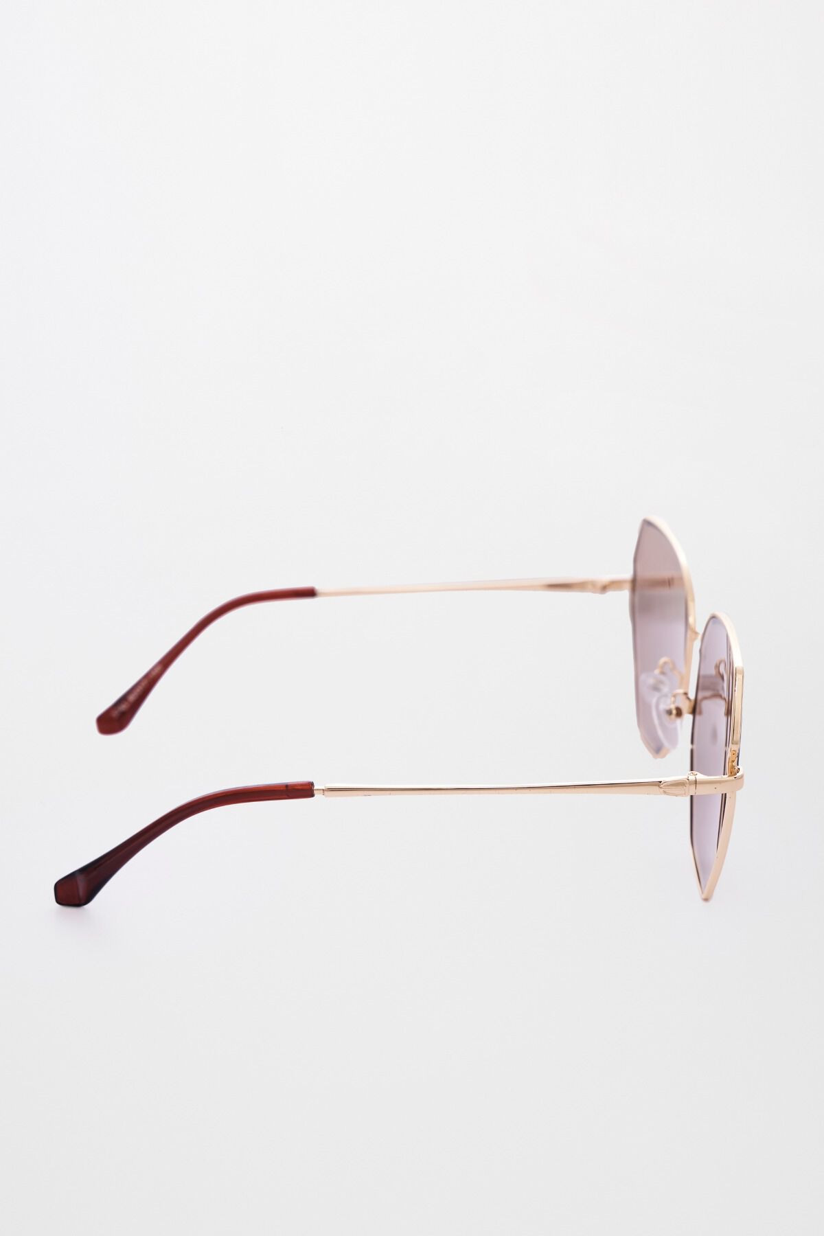 Brown Pentagon Lens Sunglasses, , image 1