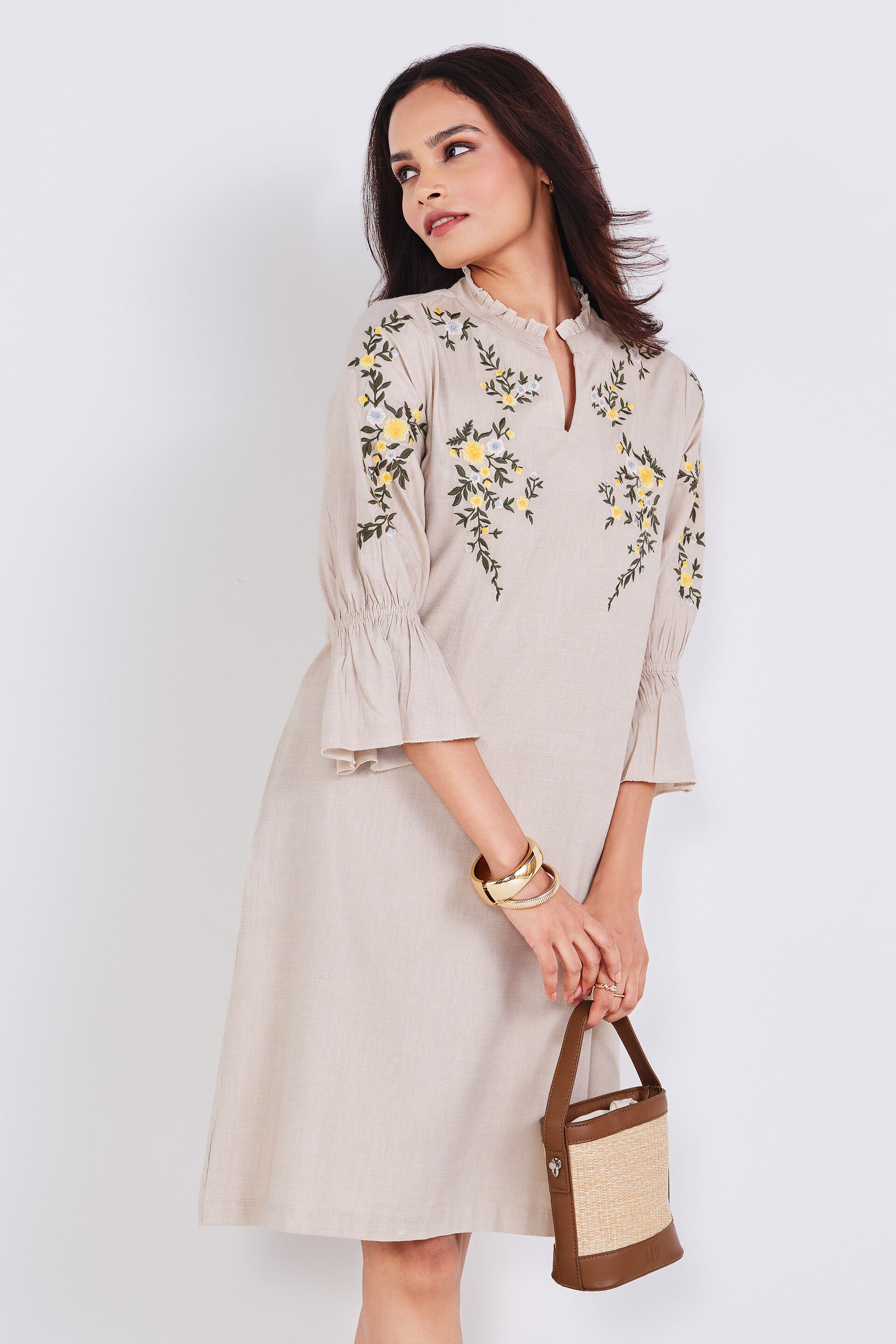 Corva Dress, Beige, image 4