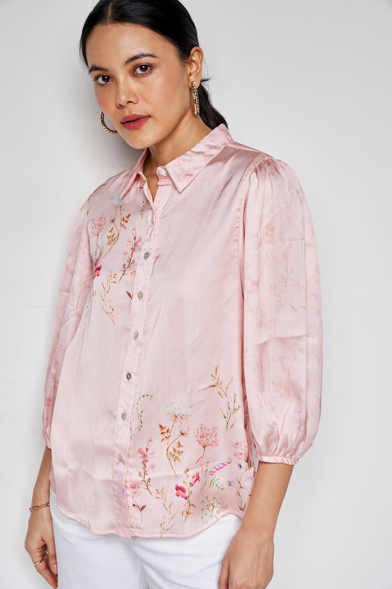 Lucky Star Shirt Style Top, Pink, image 1
