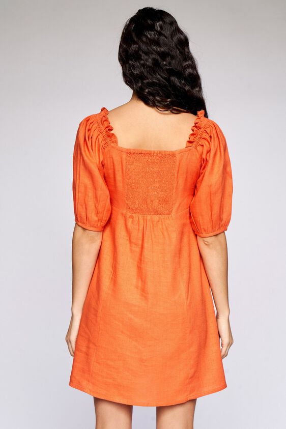 5 - Orange Solid A-Line Dress, image 5
