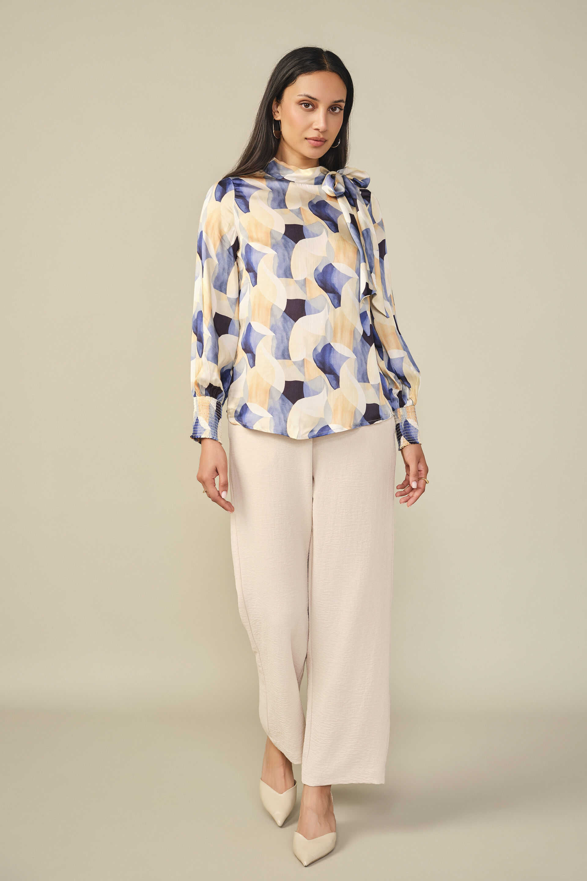 Abstract Printed Modal Top in Blue, Multi Color, image 5