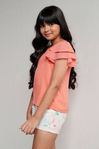 Orange Solid Straight Top, Orange, image 3