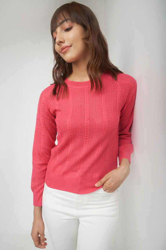 Pink Solid Straight Top, Pink, image 2