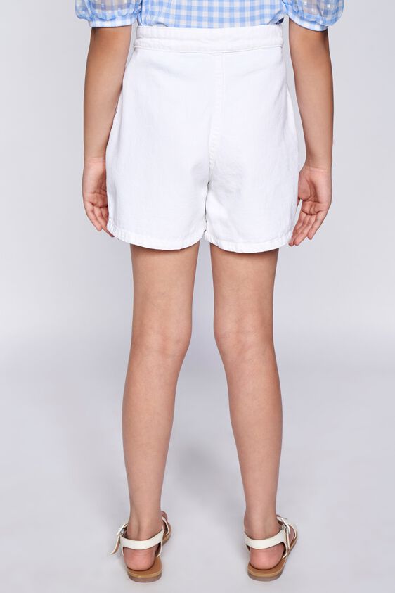 6 - White Solid Straight Shorts, image 6