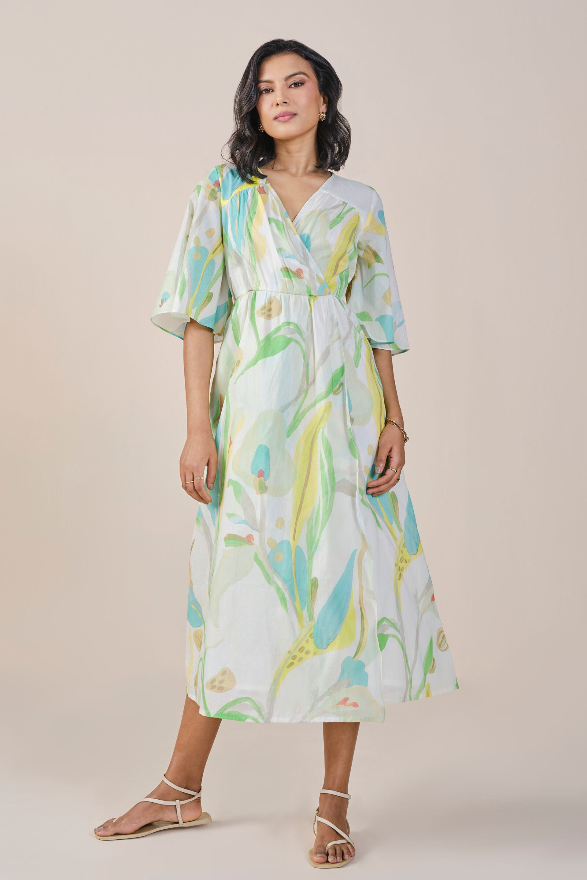 Florallista Dress, Green, image 2