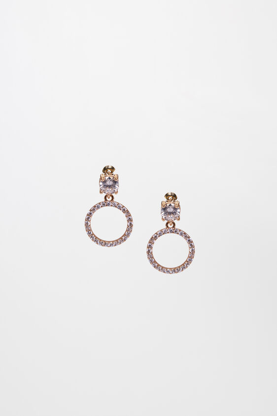 Golden Circle Drop Earrings, , image 1