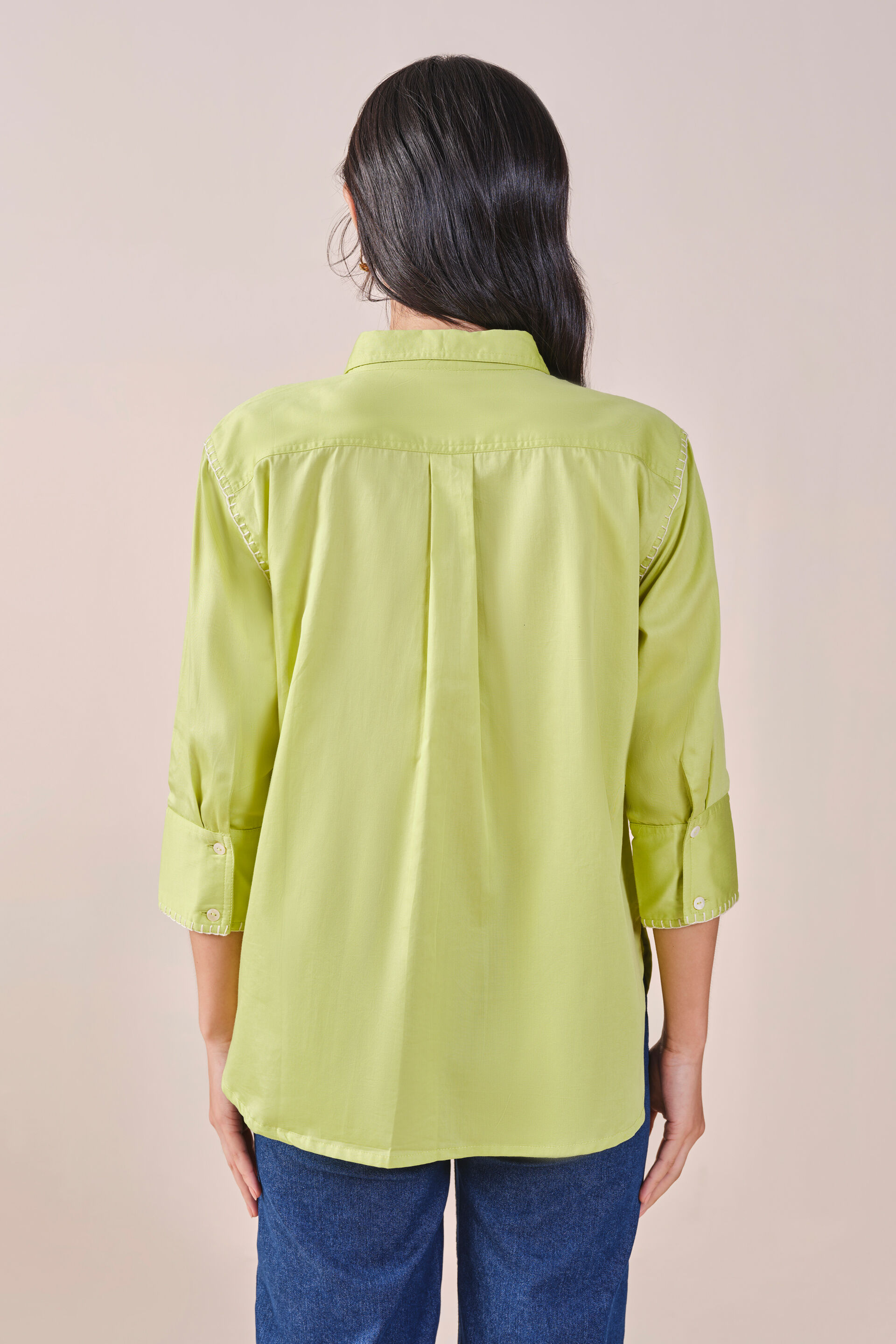 Lime Light Cotton Shirt, Lime Green, image 5