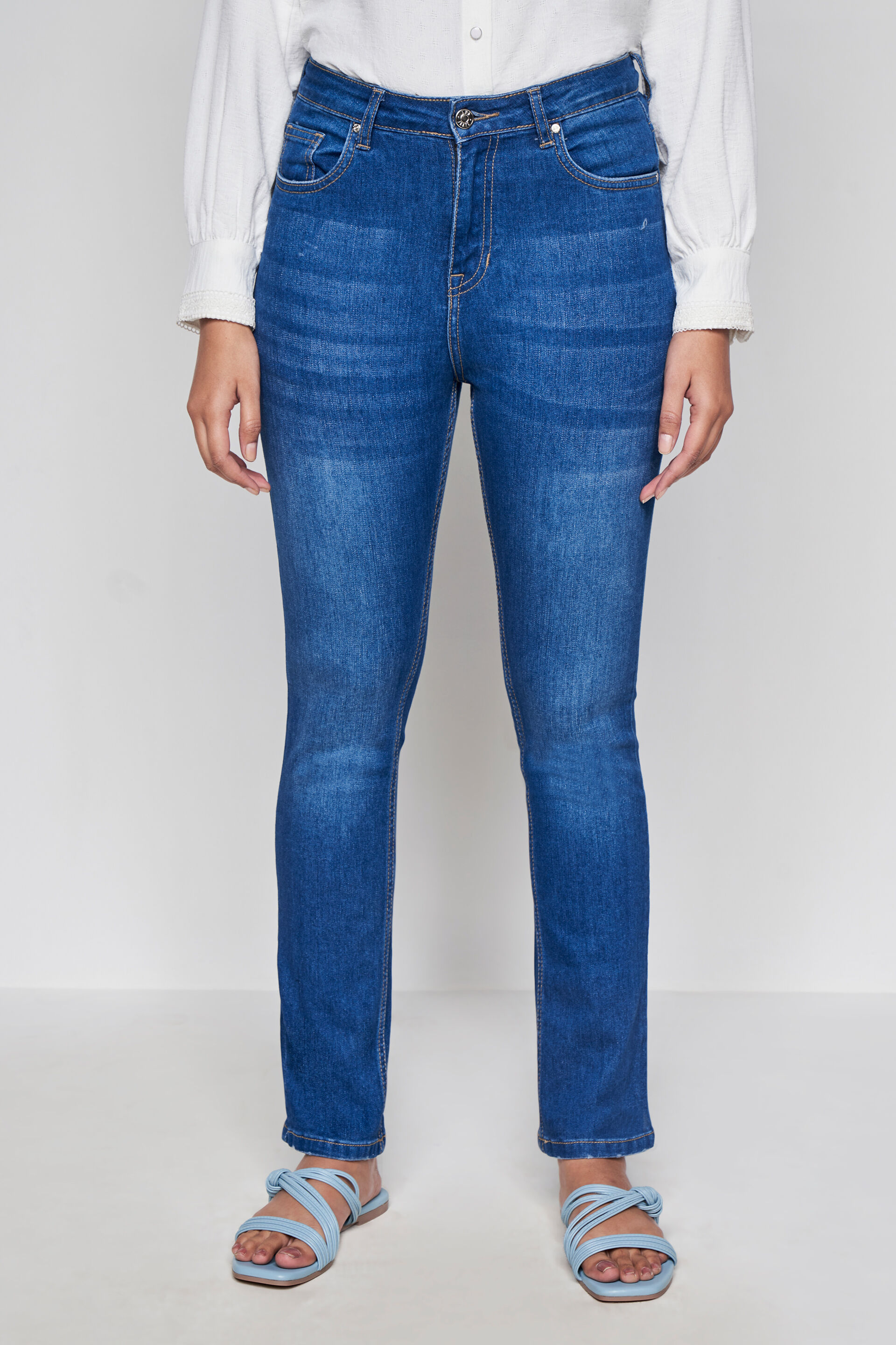 Classic Dark blue Denim Bottom, Blue, image 1