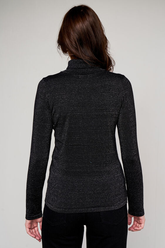 Black Solid Winter Top, Black, image 6