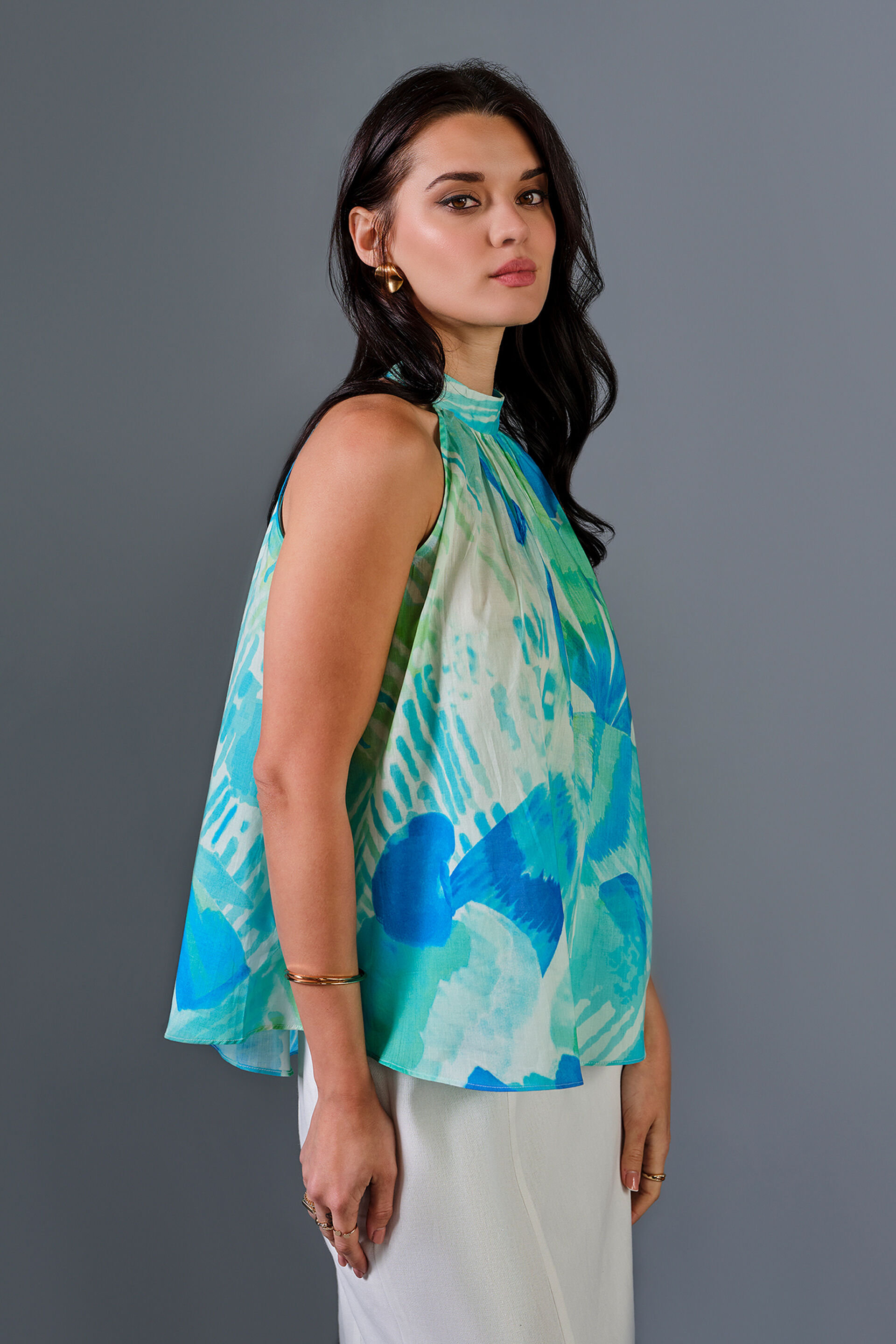 High Tea Cotton Top, Blue, image 5