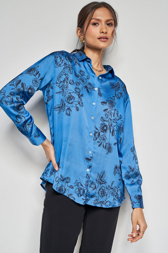 Sea of Blooms Top, Blue, image 3