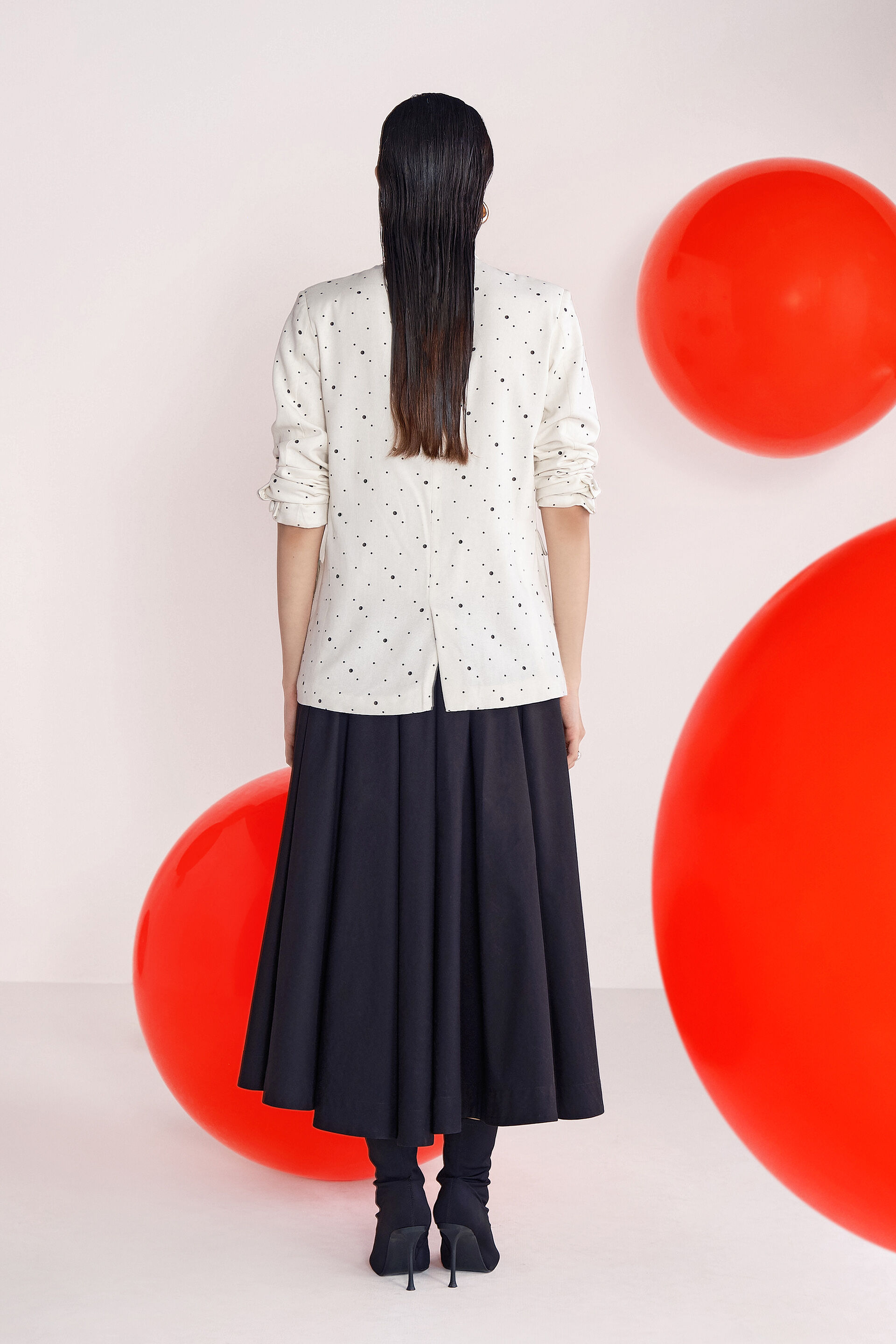 Suit Up Polka Blazer, White, image 4