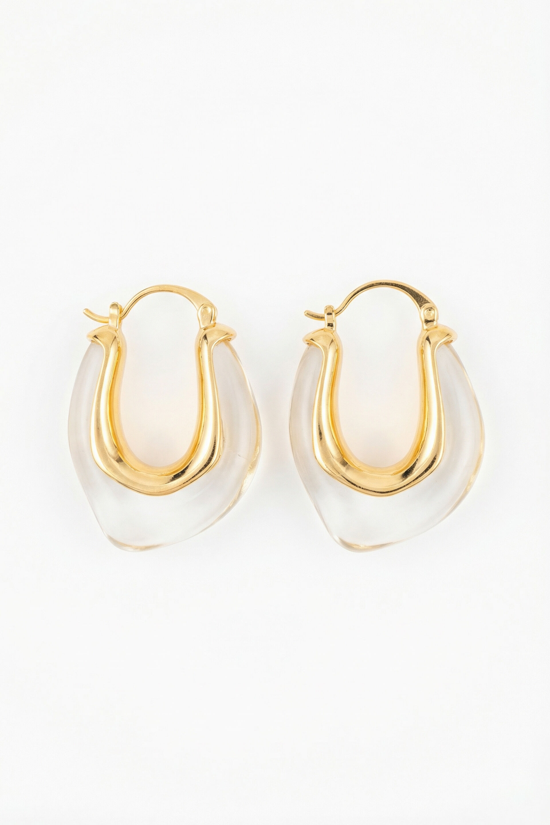 Chunky Golden Hoop Earrings, , image 1