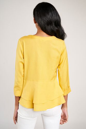 5 - Yellow Solid Peplum Top, image 5