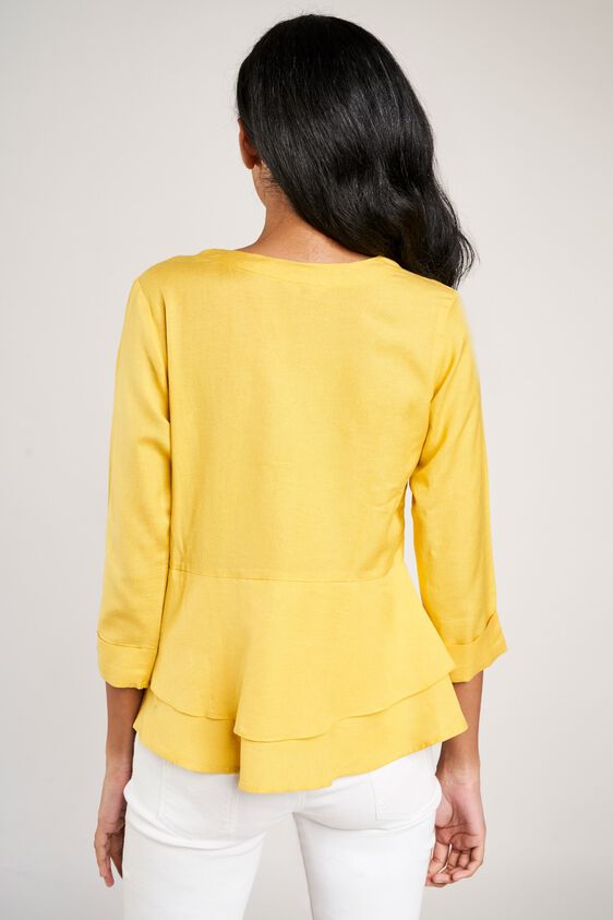 5 - Yellow Solid Peplum Top, image 5