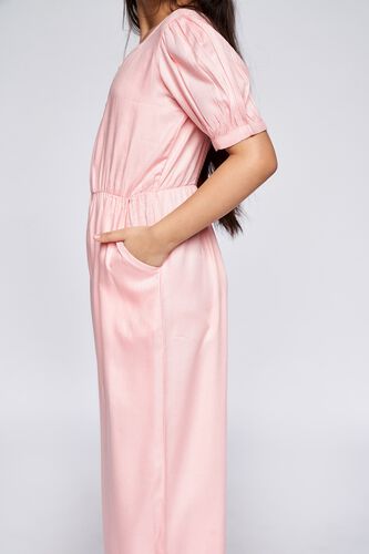 6 - Pink Solid Straight Jumpsuit, image 6