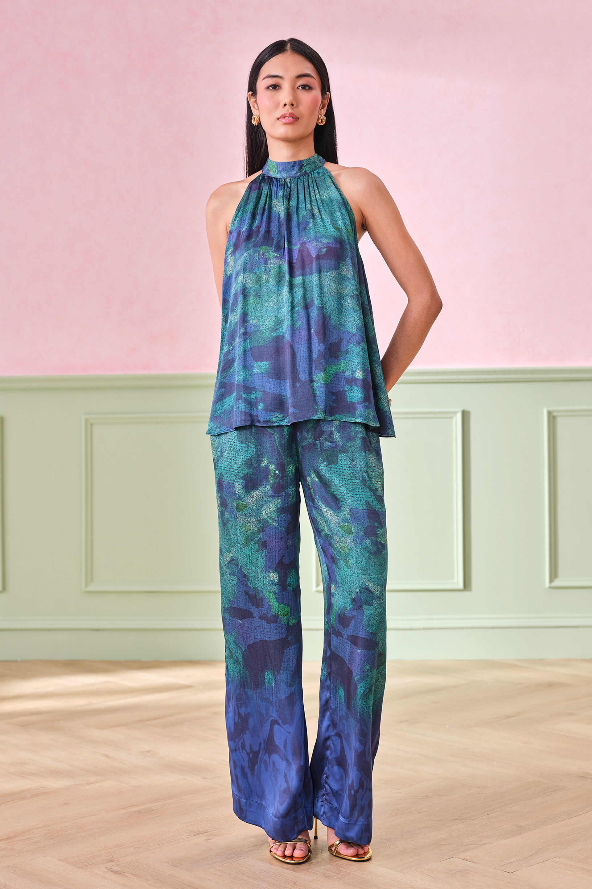 Mediterranean Dreams Viscose Two-Piece Set, Blue, image 3