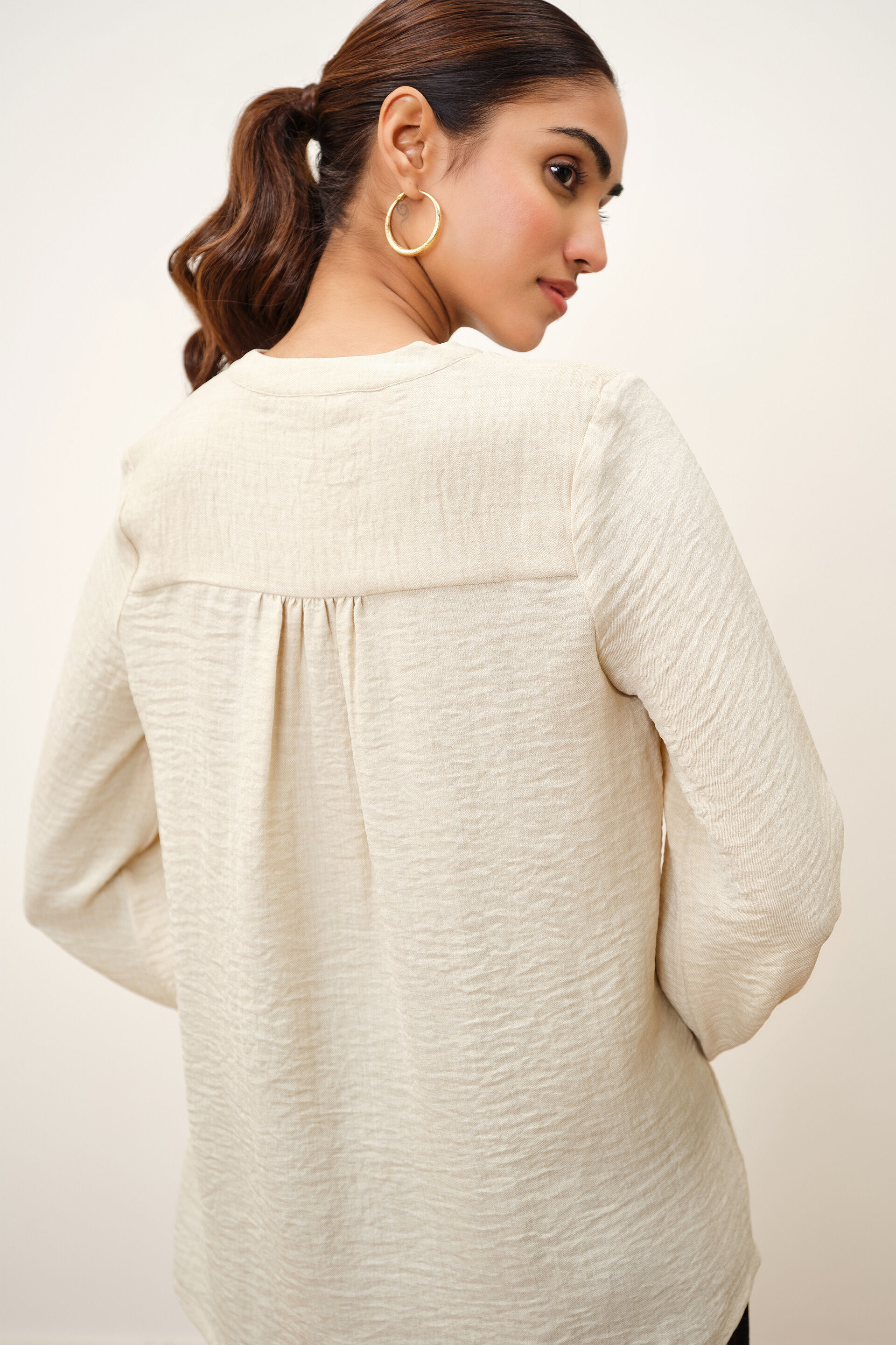 Ilian Cream Top, Cream, image 4