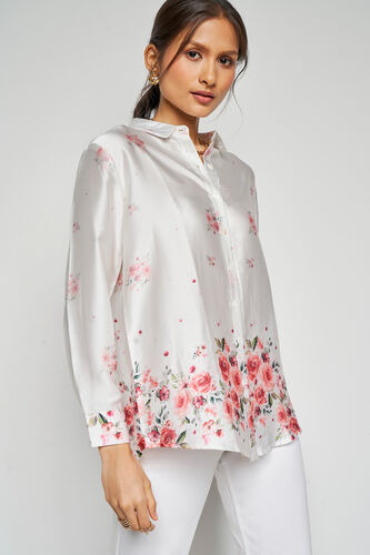 Floral Kaleidoscope Top, White, image 4