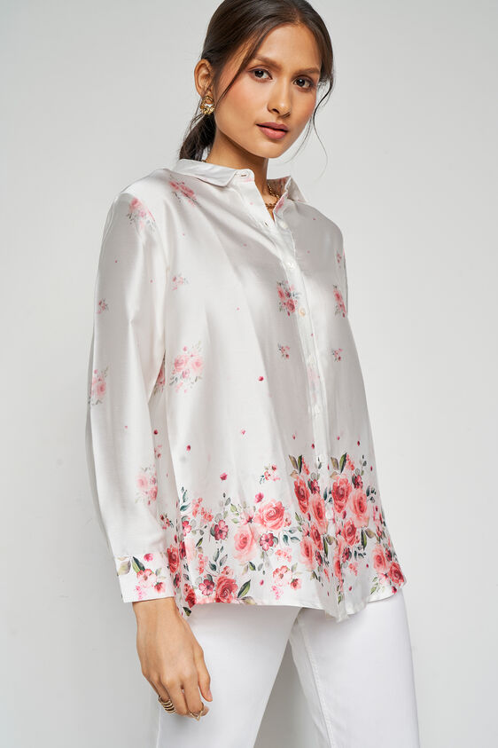 Floral Kaleidoscope Top, White, image 4