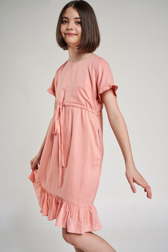 4 - Pink Floral Printed Fit And Flare Dress, image 4