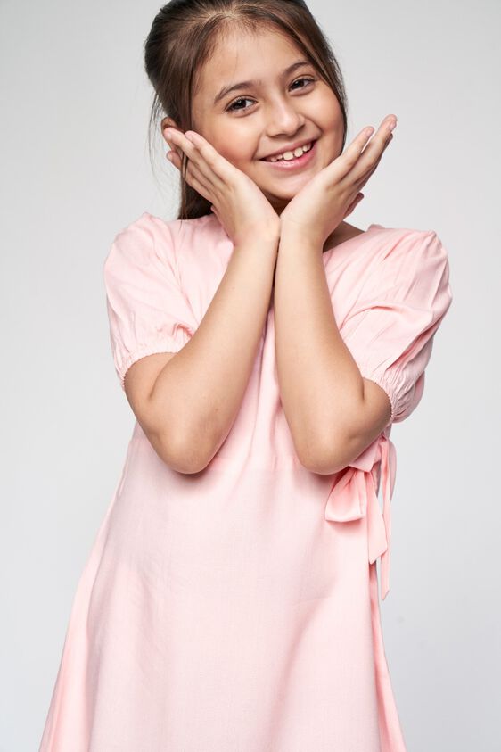 7 - Pink Solid Fit and Flare Dress, image 7