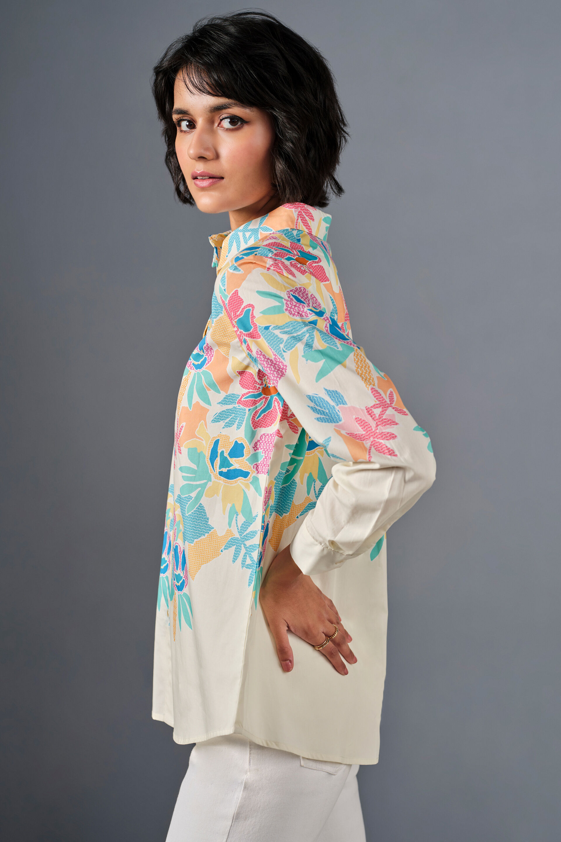 Foliage Cotton Shirt, Multi Color, image 7