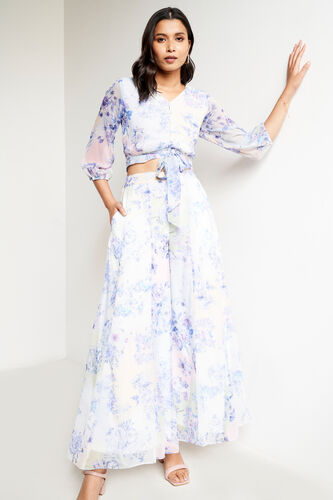 Multi Floral Crop Top-Pallazo Set, Multi Color, image 1