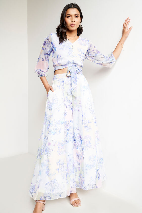 Multi Floral Crop Top-Pallazo Set, Multi Color, image 1