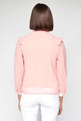 4 - Light Pink Solid Ruffled Top, image 4
