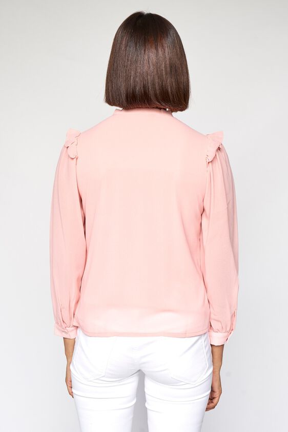 4 - Light Pink Solid Ruffled Top, image 4