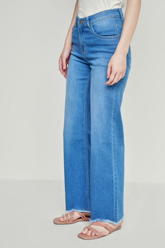 Light Blue Solid Flared Bottom, Blue, image 4