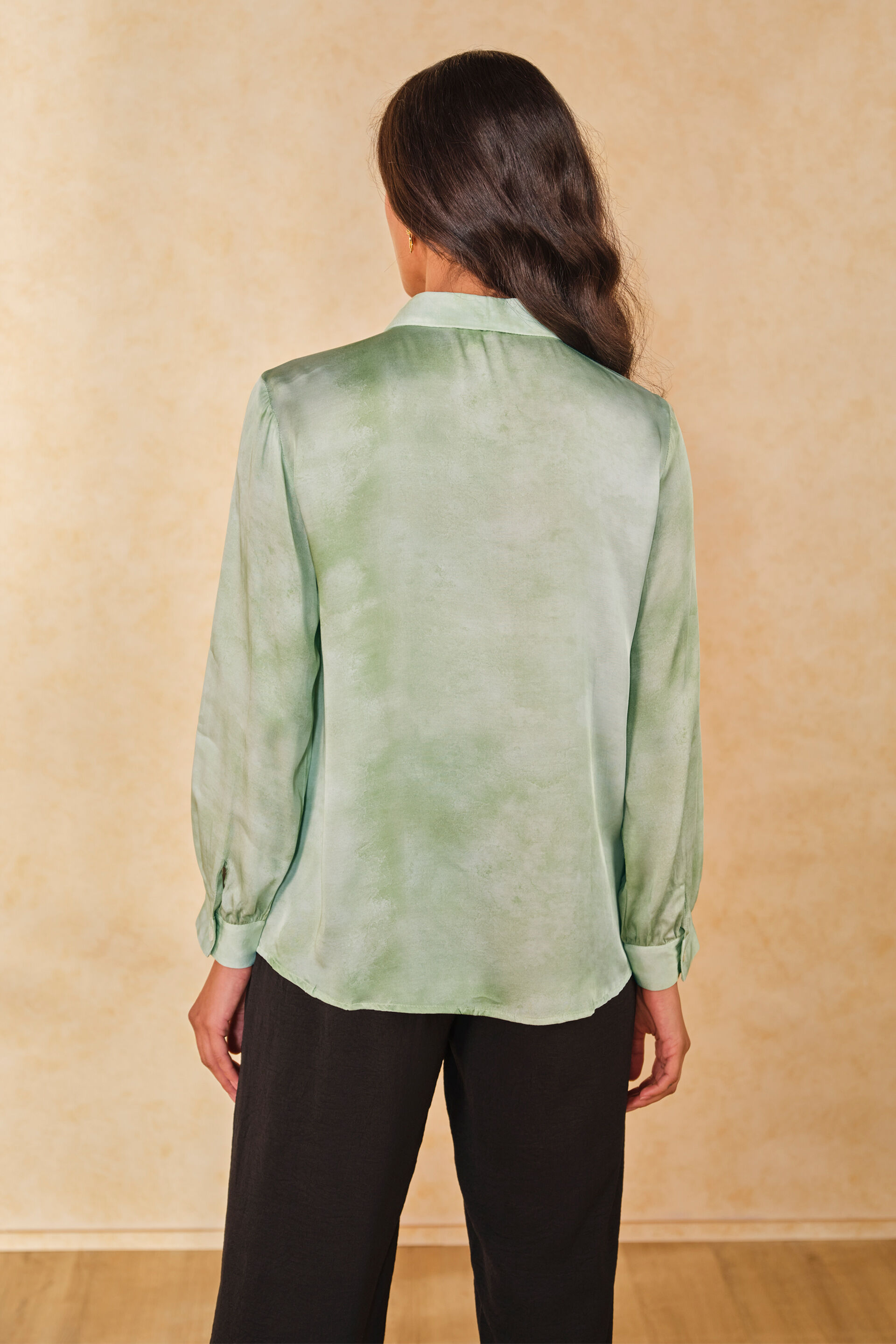 Spring Side Viscose Long Shirt, Mint, image 8